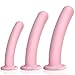 Anal Dildo Anal Plug Trainer Kit, 3 Sizes Butt Plug Training Silicone Dildo Anal Toys with Strong Suction Cup Adult Toys Prostate Vaginal G Spot Sex Toys for Men Women (Pink)