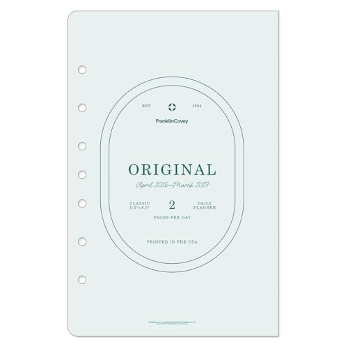 FranklinCovey - Original Planner Refill | Two Page Per Day - Ring-Bound (Classic, Apr 2026 - Mar 2027)