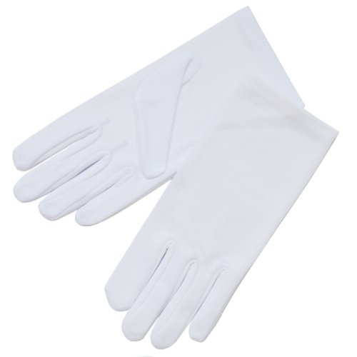 ZAZA BRIDAL White, Black & Ivory Nylon Formal Women's Gloves - Women's Size Small/White