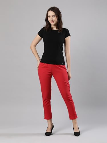 Image of Femmora Comfortable Fit Solid Straight Pant, Breathable Cotton Fabric with Side Zip Button Closure, for Women, Pack of 1