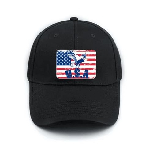 Casquette aigle haliaeetus leucocephalus ameflag classique ajustable noir homme femme
