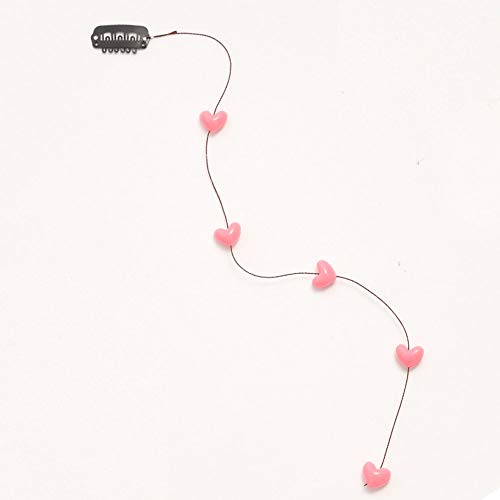 Numblartd Set Of 3 Handmade Streamline Hair Extensions Hair Clip Pins With Acrylic Love Heart Bead - Diy Hair Clip Comb Hairpin Headdress Hair Accessories For Women #TOP4