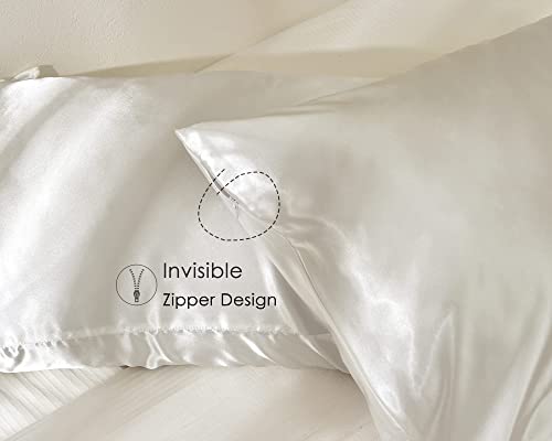 Yanibest Satin Pillowcase For Hair And Skin - Super Soft Silk Pillowcase For Hair And Skin 2 Pack 20X36 Inches | Cooling Satin Pillowcases With Zipper | Satin Pillow Case King Size #TOP5