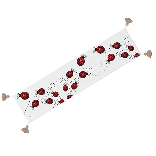 Chemin de table rustique avec motifs de coccinelles pour offrir à Noël - 7