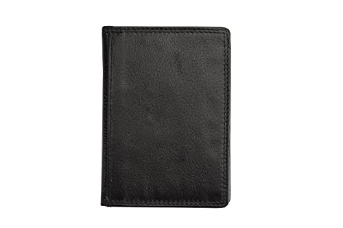 Josephine Osthoff EC-Karten und Ausweisetui Herren Leder Kreditkartenetui Kartenetui Damen RFID-Schutz Slim Wallet Card case mit Geldscheinfach (935), Farbe:Schwarz