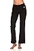 Unique Styles Fold-Over Waistband Stretchy Cotton Blend Yoga Pants (Small, Black)