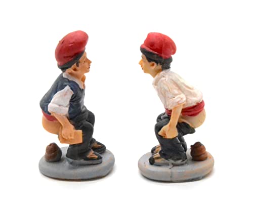 2 x fratelli Figura del presepe nascosto da 6,5 cm. trova la figura natalizia. l'uomo che fa la cacca. statuetta cagando. set di scena di natività, figure, gesù. 3 re. modelli in scala
