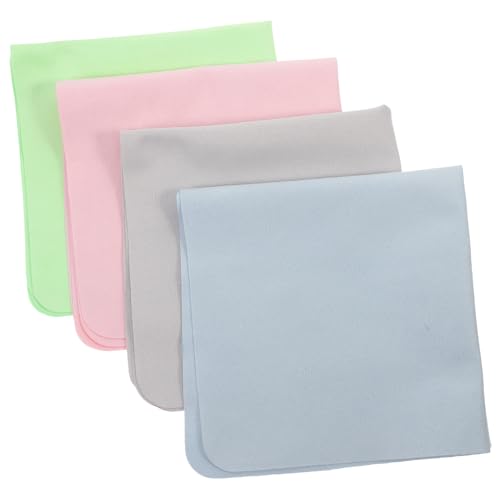IWOWHERO 4 Piezas Paños de Microfibra para Gafas y Pantallas Suaves y Absorbentes Colores Verde Azul Rosa Gris Limpieza para Lentes Teléfonos Ordenadores y Cámaras