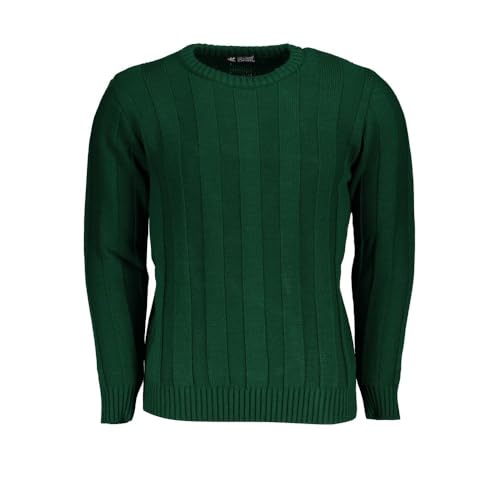 Pull à rayures U.S. Grand Polo pour homme, l'allié vert col rond fabriqué en Italie pour l'automne