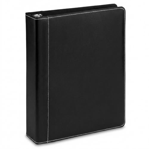 Classeur cousu noir Twain 1 pouce à anneaux ronds en nickel pour l'organisation