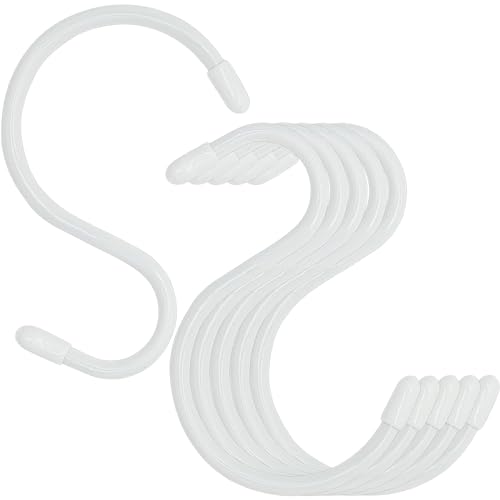 Nisoger 24 Pack 4 inch Vinyl Coated S Hooks with Rubber Stopper