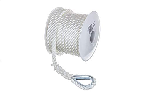 Seachoice Anchor Line Rope, 3-Strand Twisted, White, Nylon, 3/8 In. X 50 Ft. - image 2