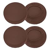 uxcell 4 Pack Stool Covers Round, 16-18 Inch Bar Stool Covers Washable Dustproof Slipcover Seat Cushion with Elastic for Bar Kitchen Living Room Decor, Dark Brown