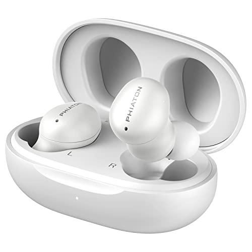 Phiaton Bonobuds True Wireless Hybrid Active Noise Cancelling Earbuds. Ergonomic Design with Ambient Mode, and Touch Controls. 20 Hour Battery and Quick Charge.