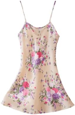 TENDVNMARCE Women's Satin Nightgown Silk Slip Dress Sleepwear Sexy V Neck Negligee Nightdress Short Nightwear