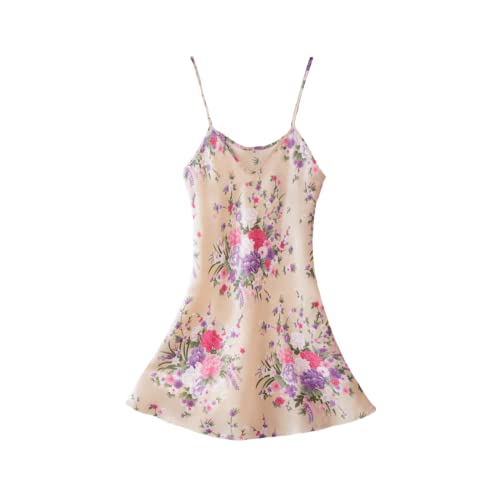 Tendvnmarce Women's Satin Nightgown Silk Slip Dress Sleepwear Sexy V Neck Negligee Nightdress Short Nightwear #TOP4