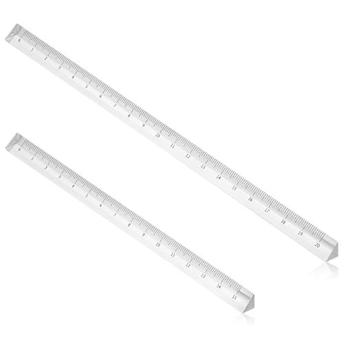 2 Pack Transparent Triangle Ruler Plastic Clear 15cm Measuring Tool Pocket Size Ruler Metric Rulers Small Architectural Scale Rulers Drafting Tools for Office and School