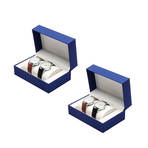Two Piece PU Materials Watch Organizers Set Portable Display Case Watch Storage Solution for Travel and Home Decors Watch Box fo