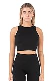 Kyodan Women’s Sculpt Bra Top Tank Top with Built in Bra Black Small