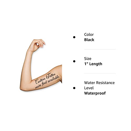 Custom Temporary Tattoo For Adults With Personalized Text Name, Fake Tattoo Sticker For Women And Men, Custom Name Tattoo (1" Length) #TOP6
