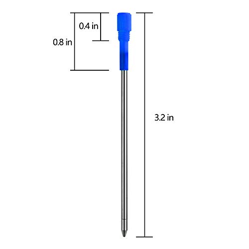 Dunbong Black And Blue Ink Pen Refills Replacement Metal Ballpoint Refill 3.2 In For Big Diamond Or Crystal Pen And Stylus Pens Pack Of 5 (Blue) #TOP1