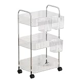 Carrello portaoggetti - Organizer mobile con serratura, accessorio domestico versatile, supporto per trucchi e oggetti artigianali, scaffale mobile durevole | Carrello con serratura per attività di or