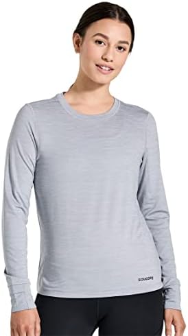 Saucony Boulder Base Layer, Light Grey Heather, Medium