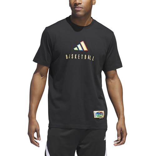 adidas Men's Tall Size Worldwide Hoops Logo Graphic Basketball T-Shirt4