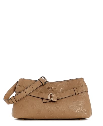 Image of GUESS cross body bag Ella Logo Girlfriend Crossbody Beige Logo taupe