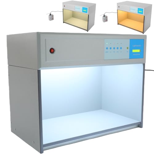 TFCFL 4-Light Source Color Matching Cabinet | D65 TL84 Professional Color Assessment Box, Metamerism Tester Color Viewing Booth for Textile Printing Paint Quality Control
