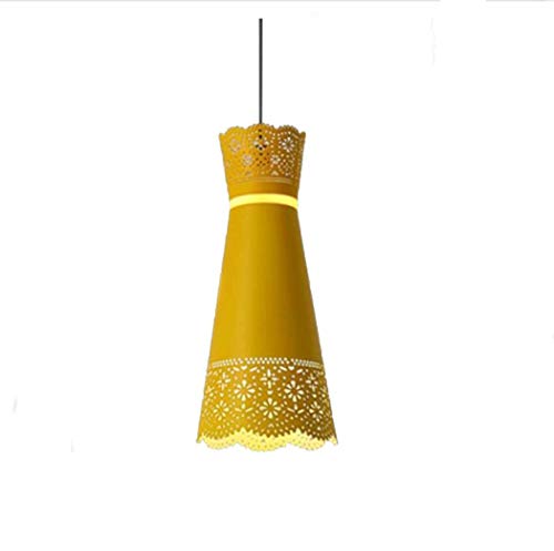 Lámpara de luz moderna de hierro forjado amarillo con diseño creativo