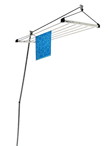 Rainbow Drywell Economy Heavy Duty Stainless Steel (6 Pipe x 7 Feet) with UV Protected Nylon Rope Ceiling Cloth Dryer | Cloth Drying Stand for Balcony | Clothes Stand for Drying