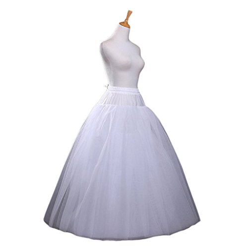 Aprildress A-Line Hoopless Petticoat Crinoline Underskirt Slips For Wedding Dress Ppt026 White #TOP4