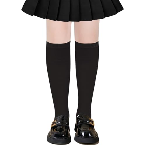 DOOVID Little Girls Knee High Socks Cotton Sports School Uniform Tube Socks2