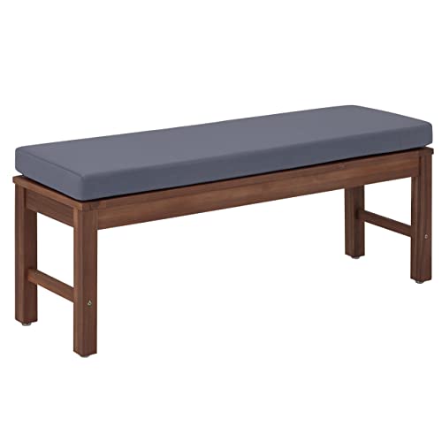 Amazon Aware Banc d'extérieur/1-Pack rembourré en bois d'acacia, Finition noyer, Poids maximal supporté 102 kg