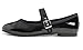 FEVERSOLE Women's Soft Cushion Extra Padded Comfort Round Toe Mary Jane Metal Buckle Fashion Ballet Flats Walking Shoes Black Patent 7.5 M US