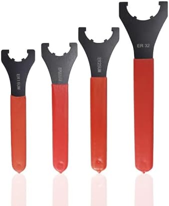 Spanner Wrench Collet Chuck Wrench Red Precision Collet Wrench CNC Milling for Clamping Nut and Screw (ER16UM/ER20UM/ER25UM/ER32UM/ER40UM 5 Sizes Optional)