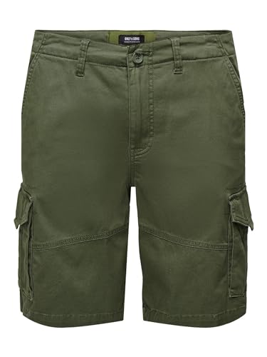 ONLY & SONS Onsdean-Mike Life 0032 Noos-Pantalones Cortos Cargo, Noche de Oliva, L para Hombre