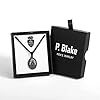 P. BLAKE Black St. Saint Thomas Medal Necklace Men, Stainless Steel Catholic Saint Thomas Aquinas Pendant Chain #5