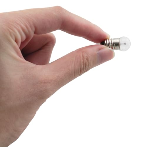 DGZZI 25PCS E10 Mini Screw Bulb Replacement Screw Small Electric Bead Old Fashioned Flashlight Holder for Physical Electrical Experiments Screw Base Indicator Bulb 1.5V 0.3A - Thumbnail 4