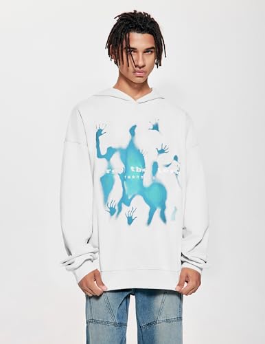 Vamtac Mens Oversized Graphic Y2k Hoodies Vintage Fashion Streetwear Casual Hooded Sweatshirt Unisex Pullover Tops