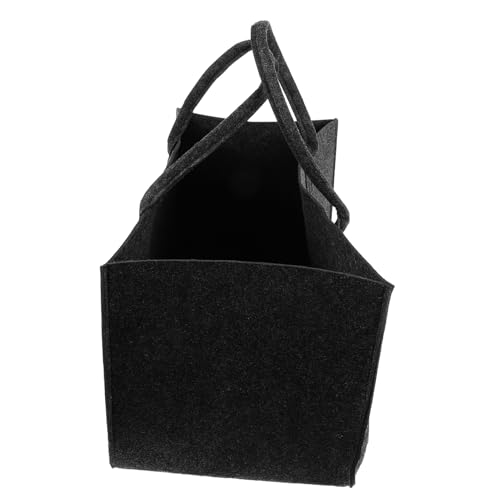 TOGEVAL Bolsa De Fieltro Contenedor De Almacenamiento Con Cámping Interior Soporte Para Leña De Interior Bolso De Mano Exterior Sintió Bolsa De Almacenamiento Registro Bolsas Sintió Gris
