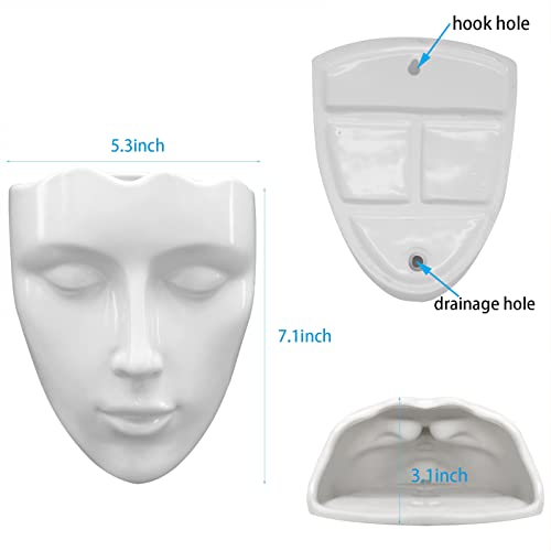 Face Vase,Ceramic Female Form Vase,Modern Sculpture White Planter Pot,Human Face Dried Flower Shaped Vase,Wall Hanging Plant Pot For Home Decor Centerpieces, Office Or Outdoor Hanging Decor #TOP2