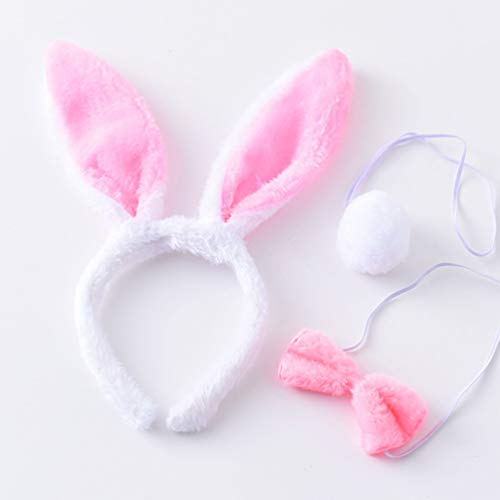 Toyvian 4 peças de tiara de coelho, gravata borboleta e cauda Benny fantasia infantil páscoa, acessó
