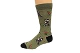 K. Bell Men's Classics Novelty Crew Socks, Garden Ninja Gnome (Green), Shoe Size: 6-12