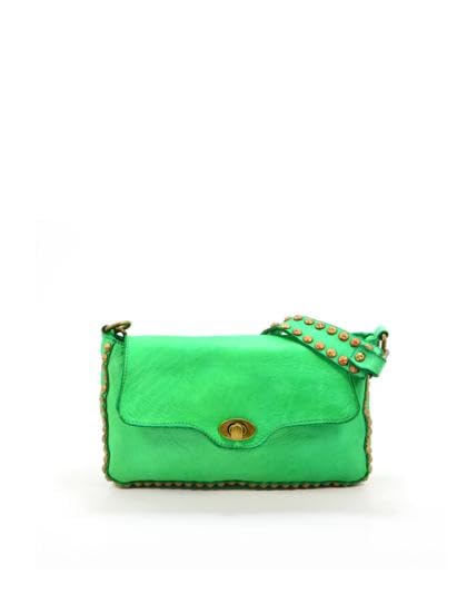 Pochette Besace en Cuir véritable lavé PANAMA une idée cadeau artisanale fabriquée en Italie