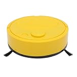 Luqeeg Robot Vacuum Cleaner, USB Charging Smart Sweeping Robot, Strong Suction Sweeper Vacuum with Automatic Avoidance for Wooden Flooring, Low Pile Carpet, Pet Hair, Marble and Tile (Yellow)