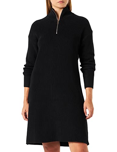JACK & JONES Damen Jxsandra Twist Half Zip Dress Knit Sn Kleid, Schwarz, S EU