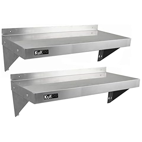 KuKoo - 2 Estantes de Pared de Acero Inoxidable Cover