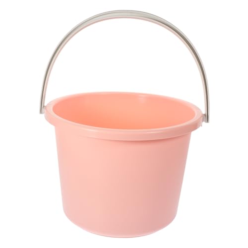 UTHCLO Cubo de Plástico Portátil con Asa Resistente y Multifuncional Cubo para Agua y Limpieza Hogar Dormitorio y Cocina Capacidad Óptima y Fácil de Transportar Color Rosa Pequeño